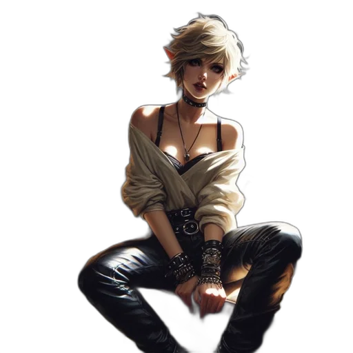 jacket, dress, face, weapon transparent PNG cut-out