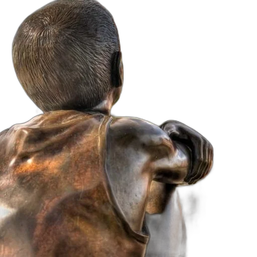 3d render, photorealistic, bronze, statue transparent PNG cut-out