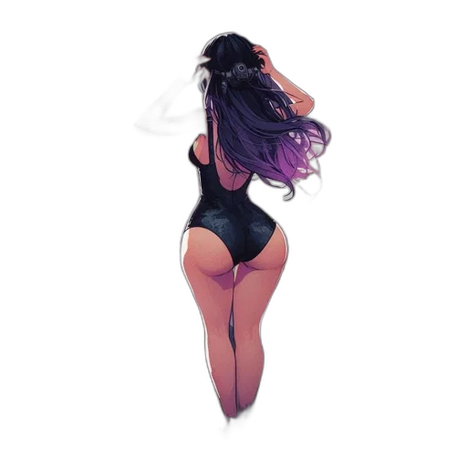 dress, hair, concept art, watercolor transparent PNG cut-out