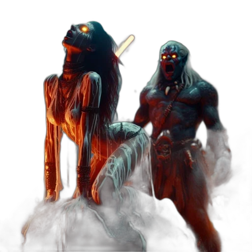 creature, mask, staff, concept art transparent PNG cut-out