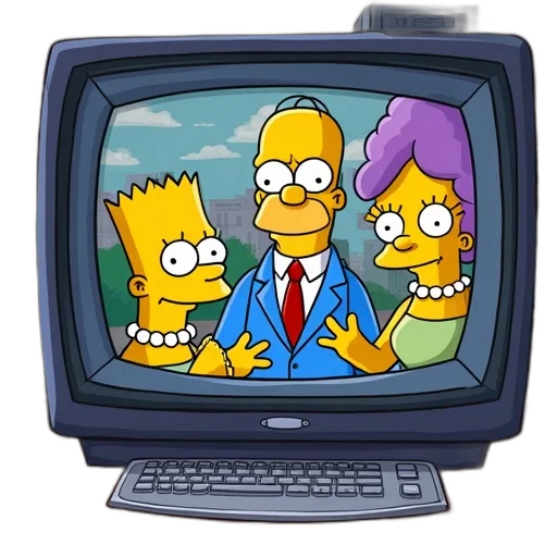 cartoon, news, station, simpsons transparent PNG cut-out
