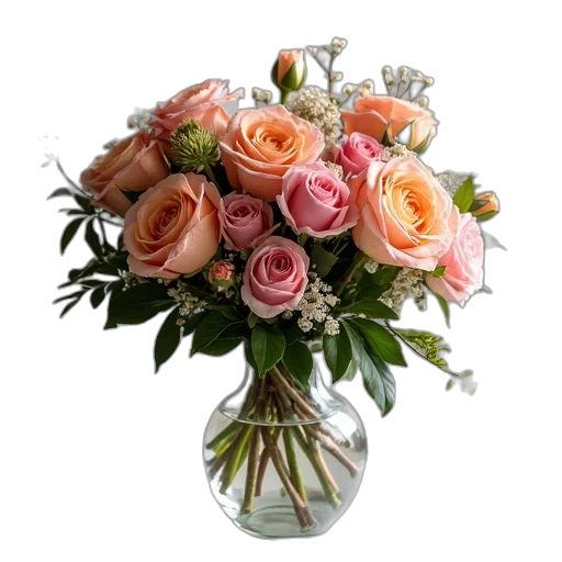 flower, crown, photorealistic, 3d render transparent PNG cut-out