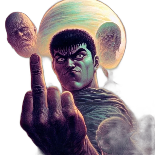 face, staff, comic book art, concept art transparent PNG cut-out