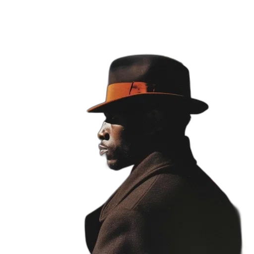 hat, jacket, face, staff transparent PNG cut-out