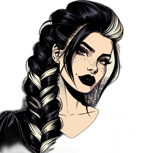 hair, face, comic book art, cartoon transparent PNG cut-out