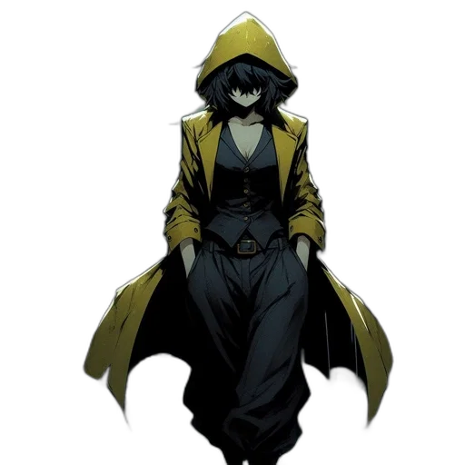 jacket, mask, staff, hat transparent PNG cut-out