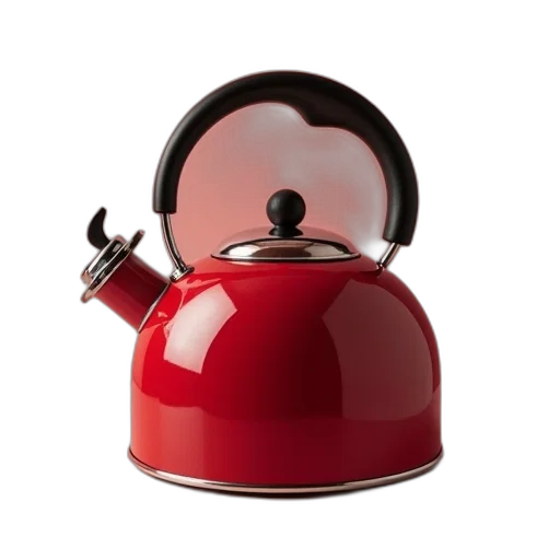 3d render, red, kitchenaid, kettle transparent PNG cut-out
