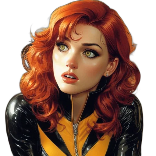 jacket, face, comic book art, concept art transparent PNG cut-out