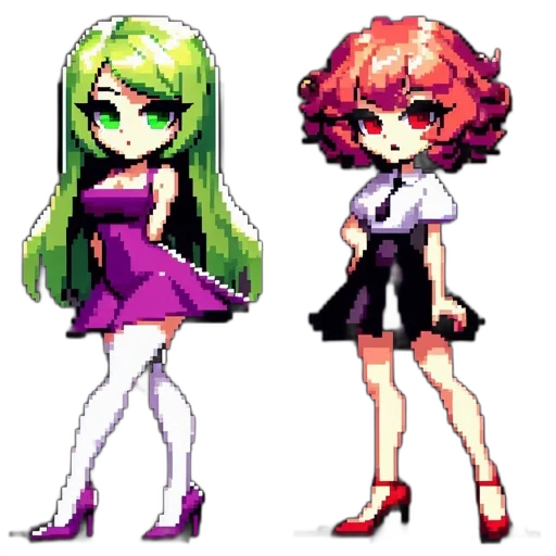 pixel art, concept art, anime, vaporwave transparent PNG cut-out