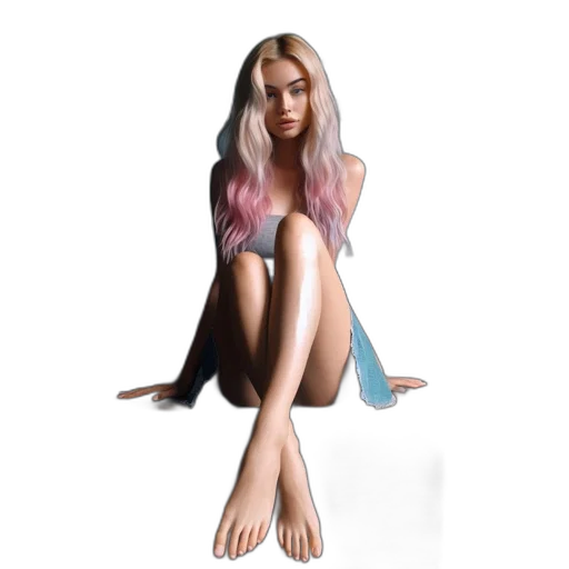 dress, hair, creature, 3d render transparent PNG cut-out