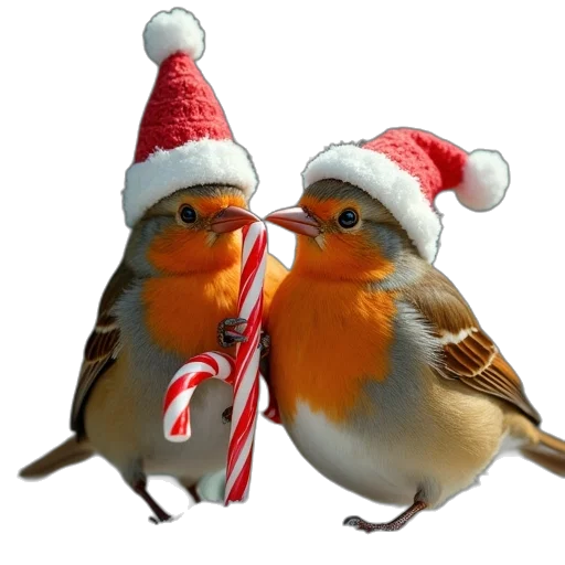 couple, christmas, birds, holding transparent PNG cut-out