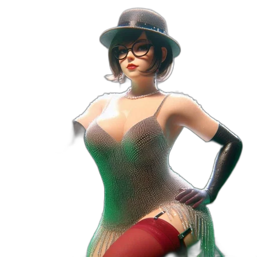 dress, hat, 3d render, concept art transparent PNG cut-out