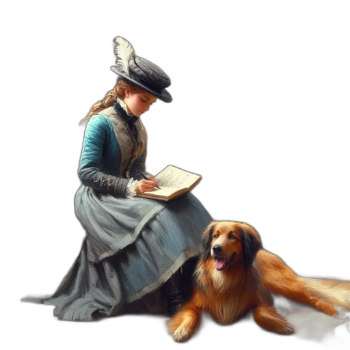 staff, hat, animal, dress transparent PNG cut-out