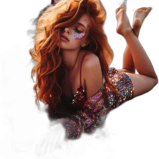 dress, hair, photorealistic, fantasy art transparent PNG cut-out