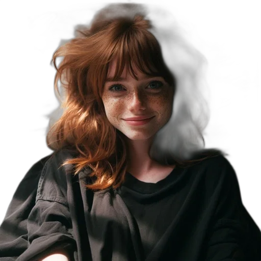 jacket, hair, face, dress transparent PNG cut-out