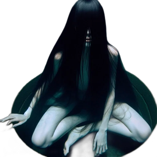 hair, dress, mask, creature transparent PNG cut-out