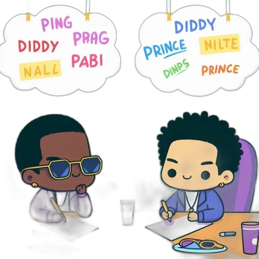 concept art, cartoon, two, characters transparent PNG cut-out