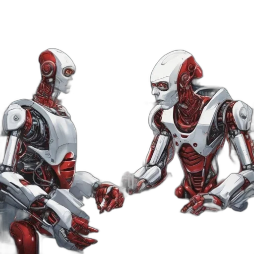 robot, concept art, 3d render, comic book art transparent PNG cut-out
