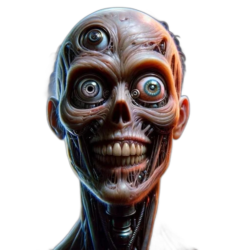 robot, face, mask, creature transparent PNG cut-out