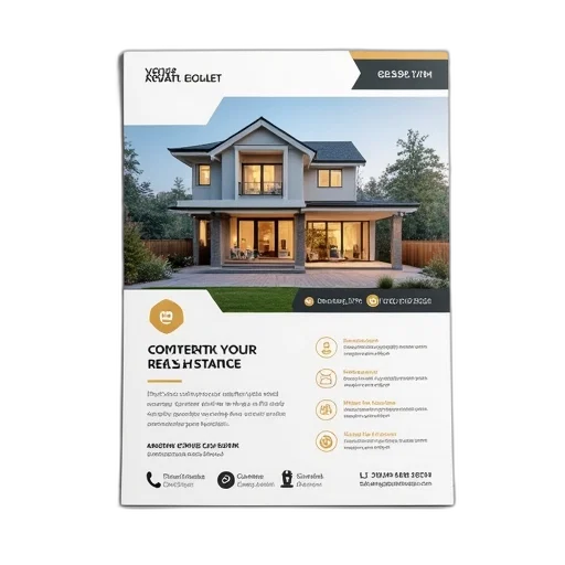 real, estate, flyer, template transparent PNG cut-out