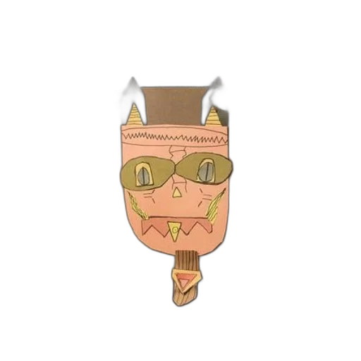 mask, staff, face, creature transparent PNG cut-out