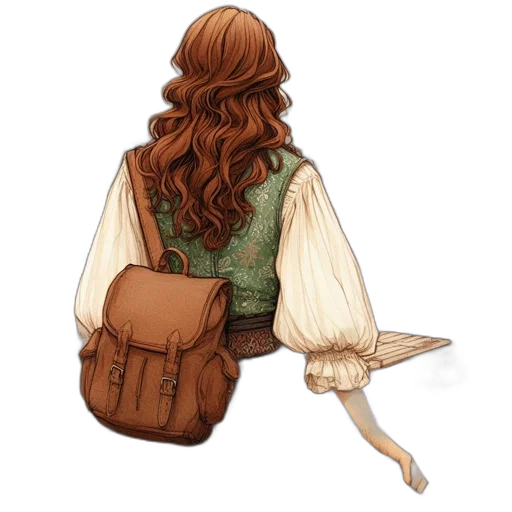 staff, jacket, dragon, fantasy art transparent PNG cut-out