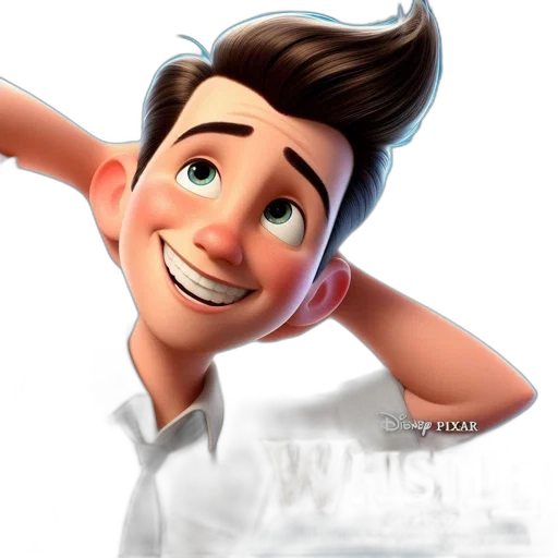 face, hair, cartoon, 3d render transparent PNG cut-out
