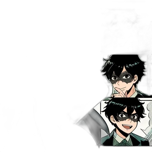 mask, face, comic book art, anime transparent PNG cut-out