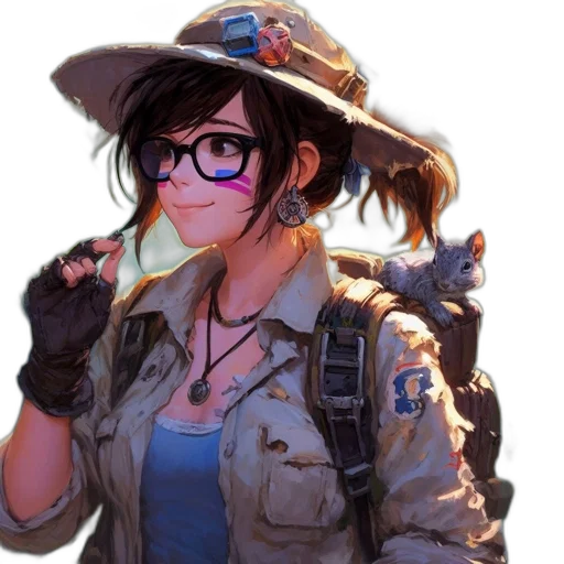 hat, staff, weapon, jacket transparent PNG cut-out