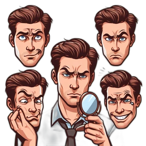 face, mask, cartoon, comic book art transparent PNG cut-out