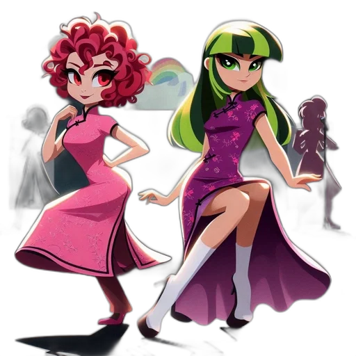 dress, concept art, cartoon, comic book art transparent PNG cut-out