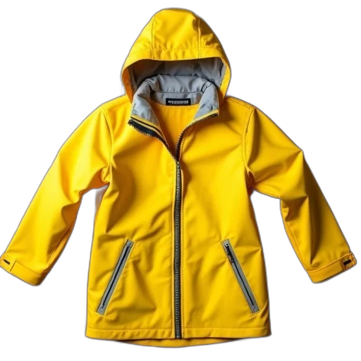 jacket, yellow, raincoat, hood transparent PNG cut-out