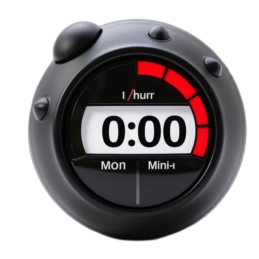 black, white, digital, timer transparent PNG cut-out