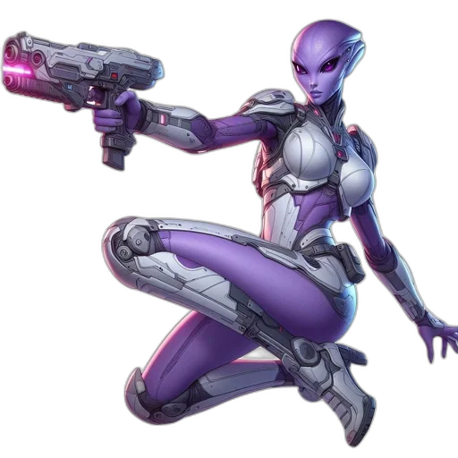 robot, weapon, concept art, cyberpunk transparent PNG cut-out