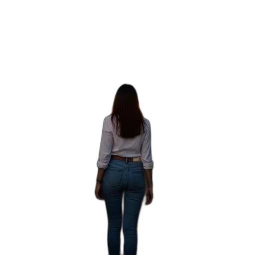 jacket, staff, dress, hair transparent PNG cut-out
