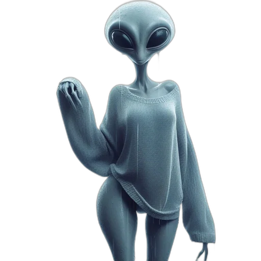 creature, robot, dress, staff transparent PNG cut-out