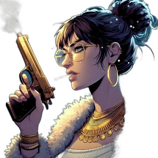 weapon, jewelry, staff, comic book art transparent PNG cut-out