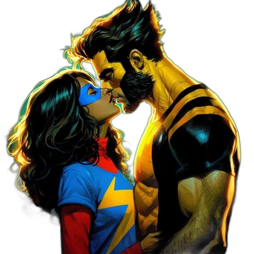 comic book art, concept art, golden, two transparent PNG cut-out