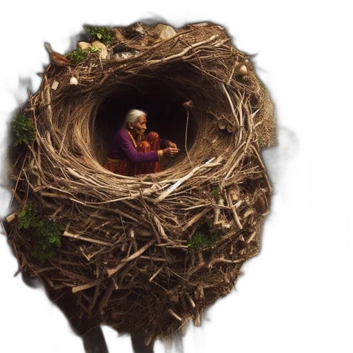 concept art, fantasy art, elderly, woman transparent PNG cut-out