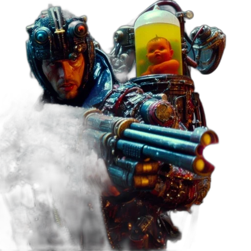 robot, bottle, weapon, concept art transparent PNG cut-out