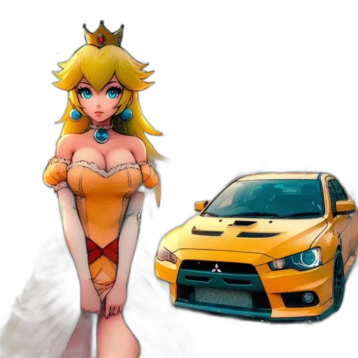 car, dress, crown, weapon transparent PNG cut-out