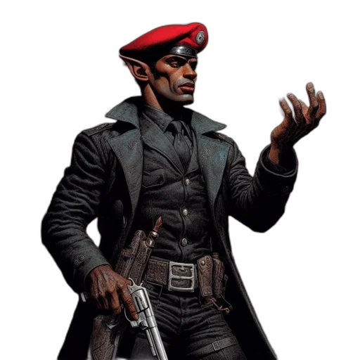 staff, jacket, hat, concept art transparent PNG cut-out