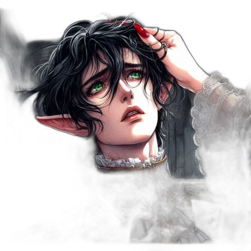 face, staff, dragon, fantasy art transparent PNG cut-out