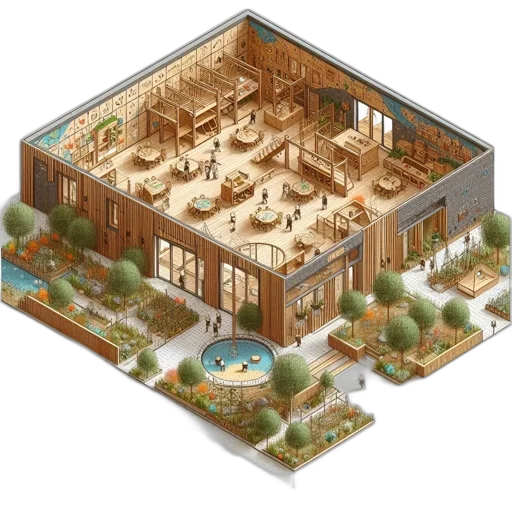building, furniture, 3d render, concept art transparent PNG cut-out