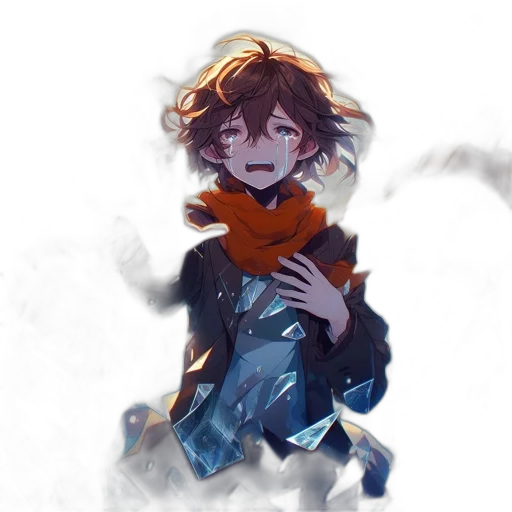 jacket, creature, mask, staff transparent PNG cut-out