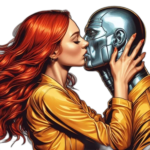 robot, comic book art, concept art, woman transparent PNG cut-out
