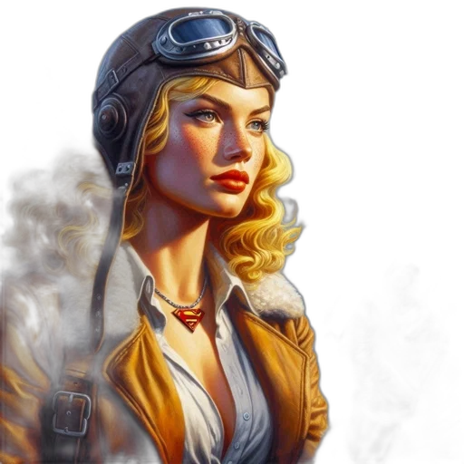 jacket, face, comic book art, concept art transparent PNG cut-out