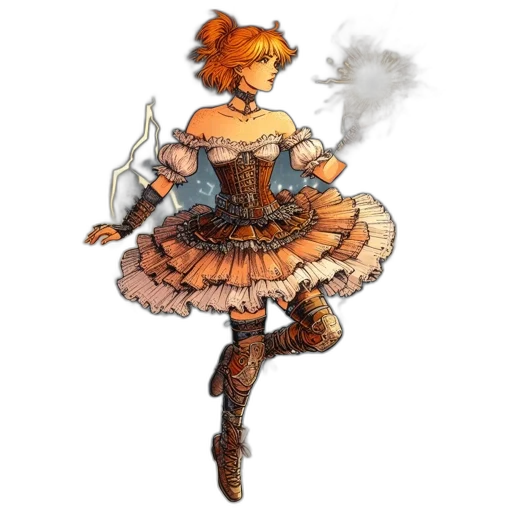 dress, staff, weapon, concept art transparent PNG cut-out
