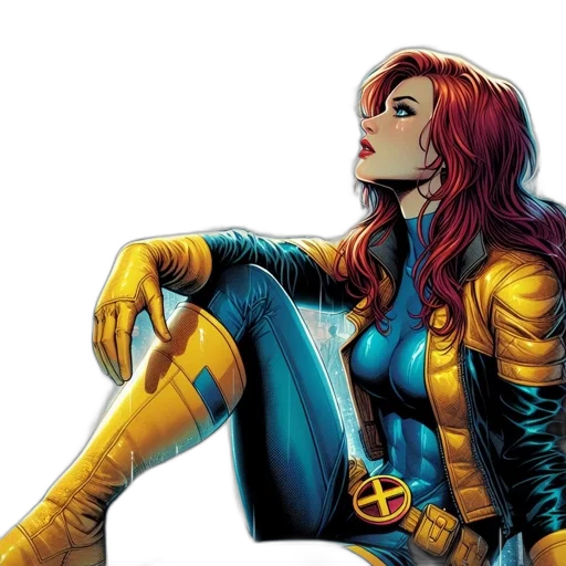 comic book art, concept art, golden, woman transparent PNG cut-out