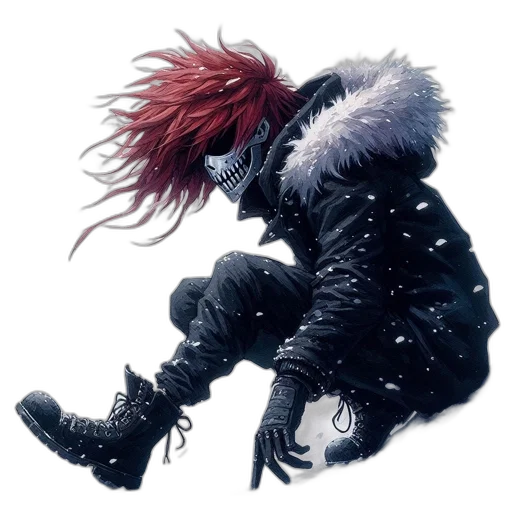 jacket, mask, concept art, cyberpunk transparent PNG cut-out
